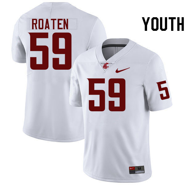 Youth #59 Landon Roaten Washington State Cougars College Football Jerseys Stitched-White